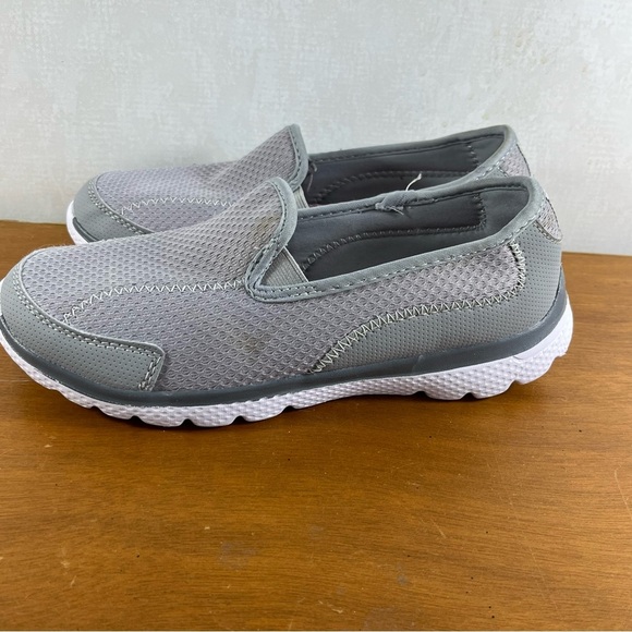 Cool Wave Memory Foam Comfort Slip On Sneakers Gray Moccasins for Women - Picture 4 of 8